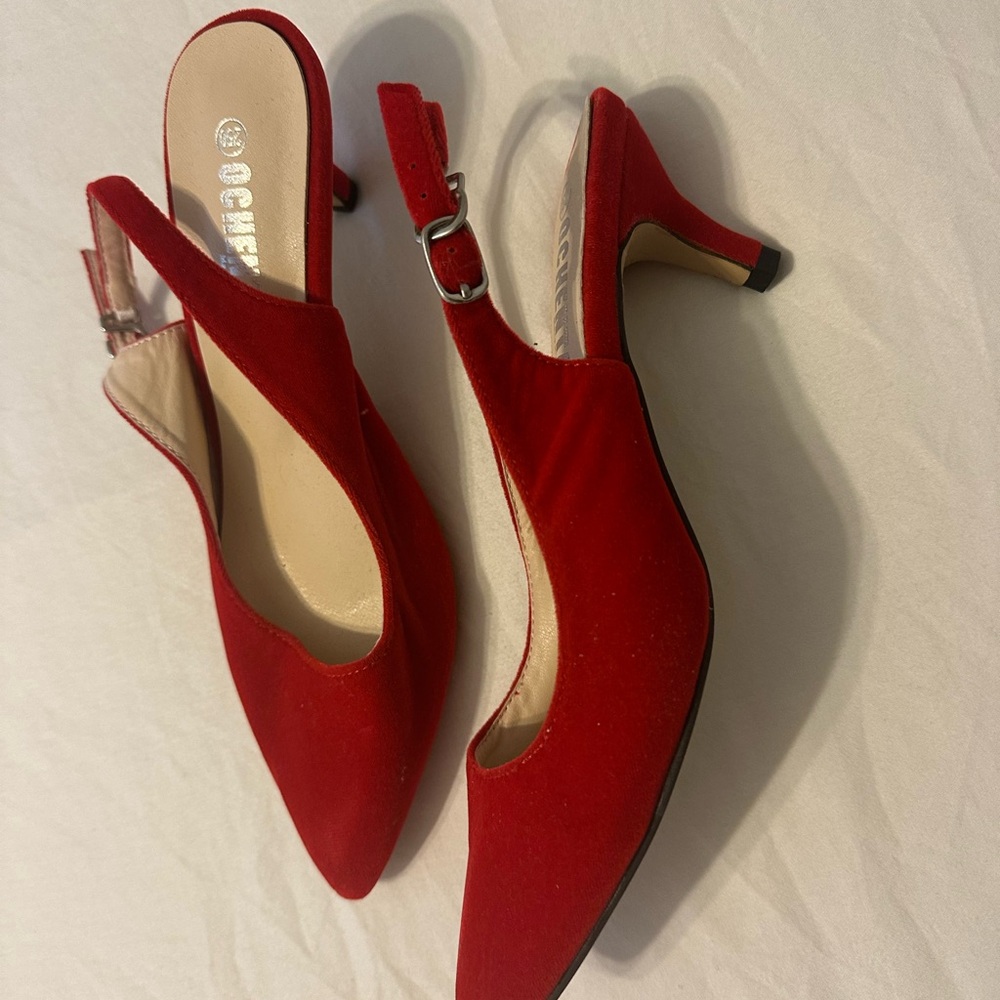 Elegant Red Slingback Heels